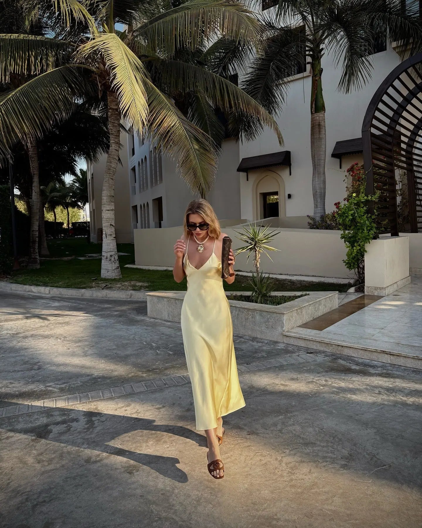 Satin Cowl Neck Slip Midi Dress Shellie