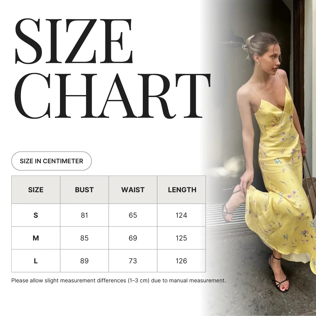 Yellow Floral Satin Slip Maxi Dress Carilie