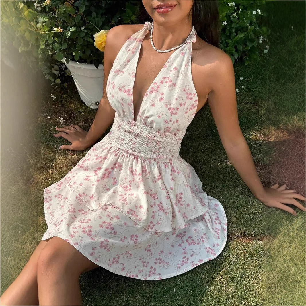 Blossom Halter Mini Dress