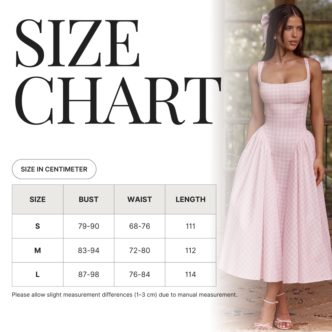 Pink And Yellow Gingham Midi Dress