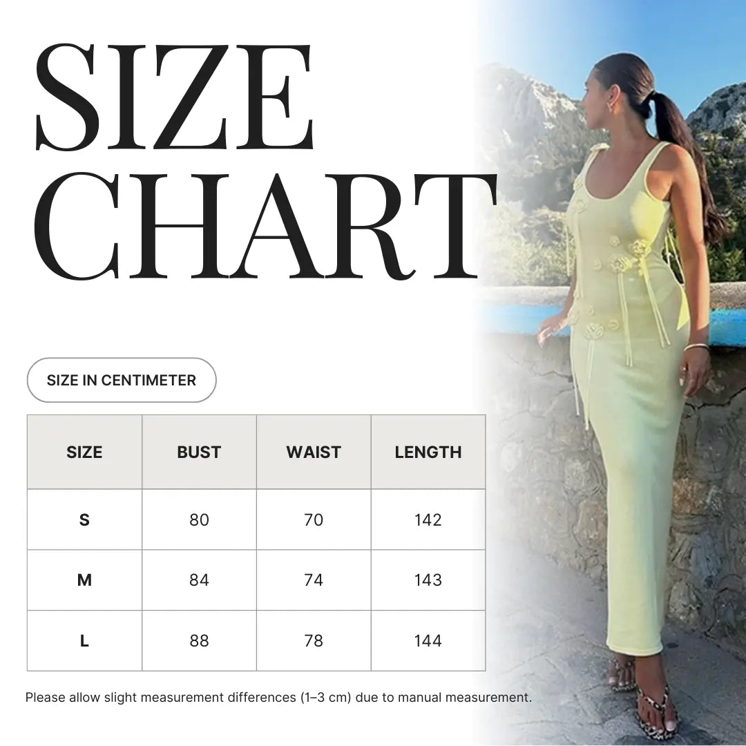 Butter Yellow Floral Knit Maxi Dress Carilie