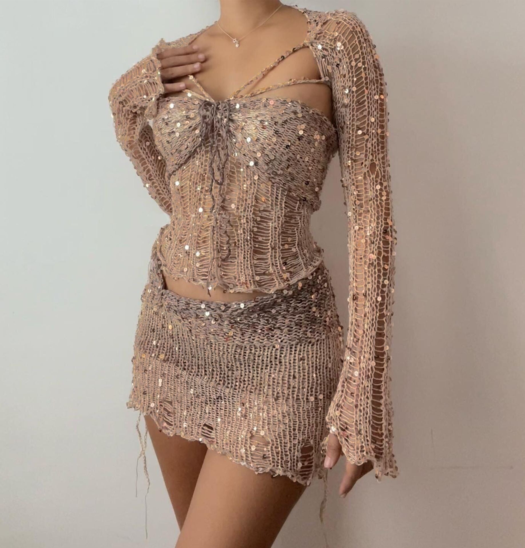 Midnight Sequin Three Piece Set