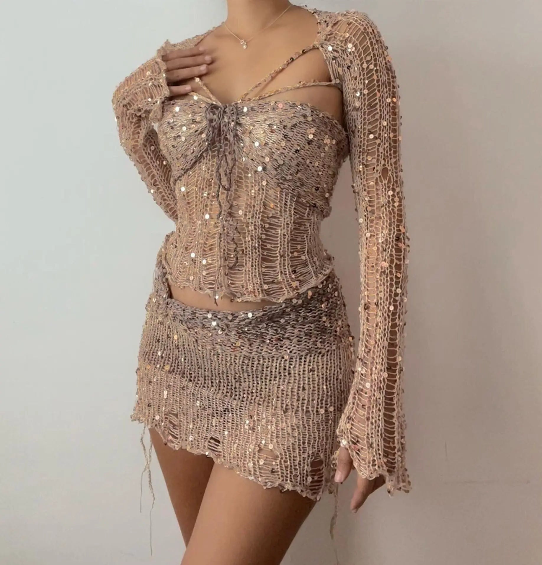 Midnight Sequin Three Piece Set Carilie