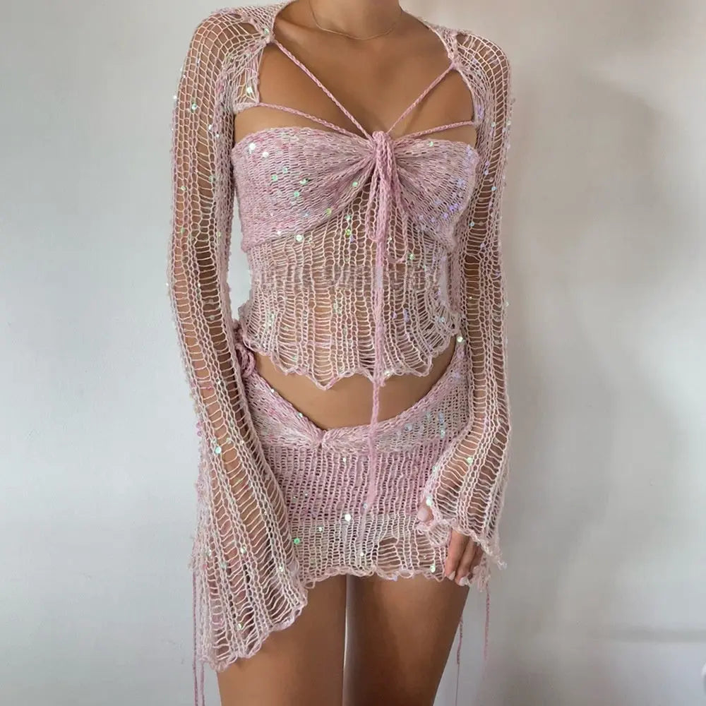 Midnight Sequin Three Piece Set Carilie