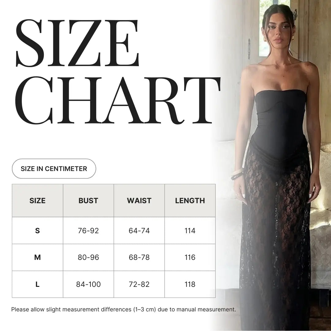 Noir Lace Illusion Maxi Dress Carilie