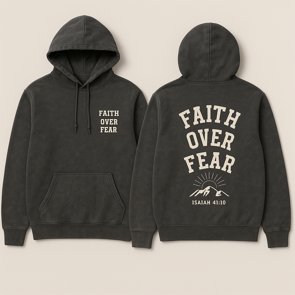Faith Over Fear Hoodie - Vintage Gray