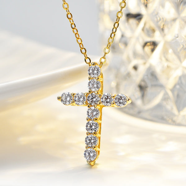 Moissanite cross close-up