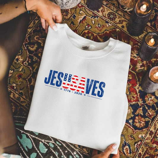 Jesus Saves USA Flag Christian Inspirational – Unisex Tshirt / Hoodie / Sweatshirt