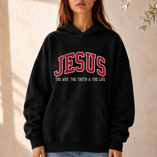 Jesus The Way Truth Life Christian Faith Collegiate – Unisex Tshirt/Hoodie/Sweatshirt