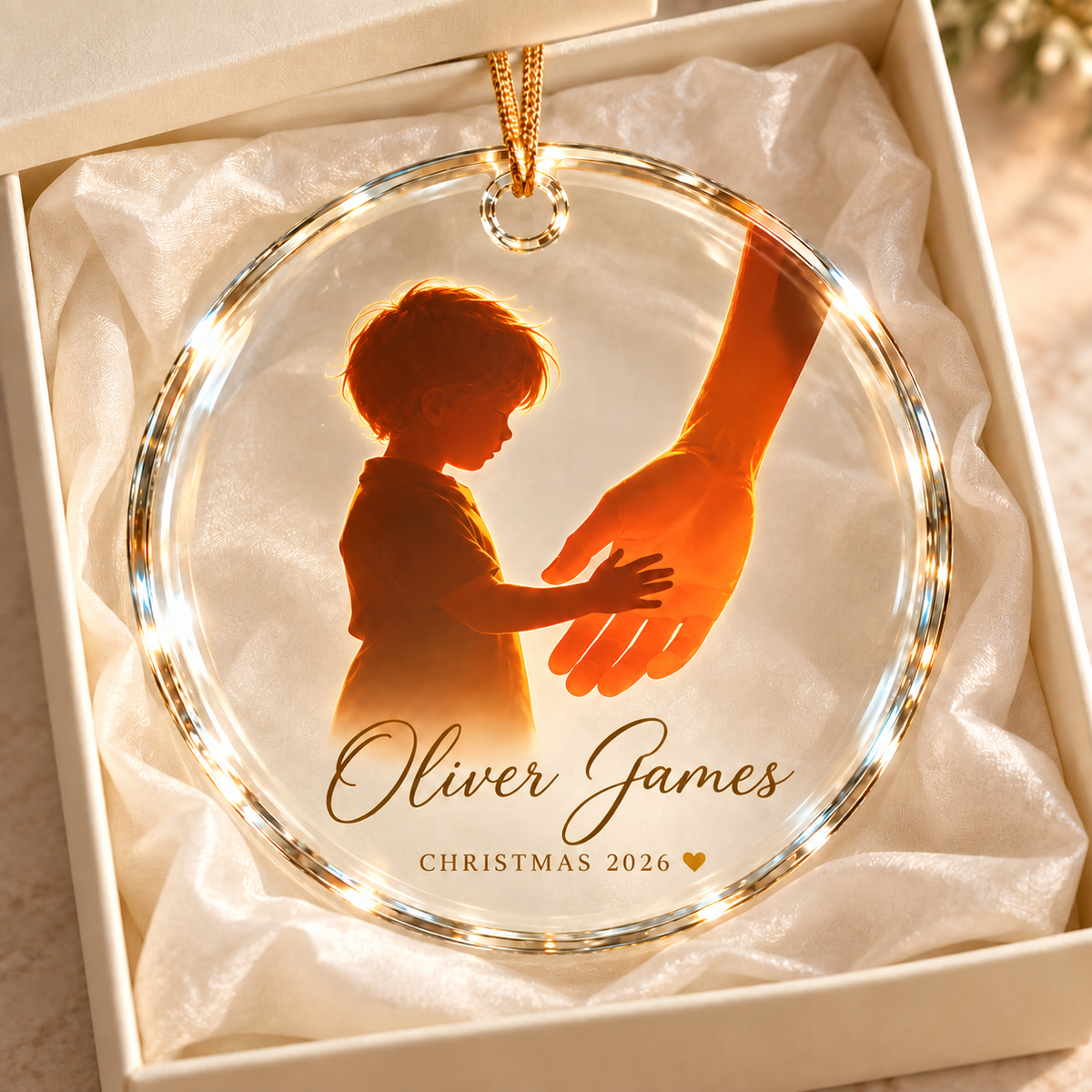 Personalized Jesus Christmas Ornament, Custom Child Name & Year Christian Keepsake, Religious Gift for Son or Daughter