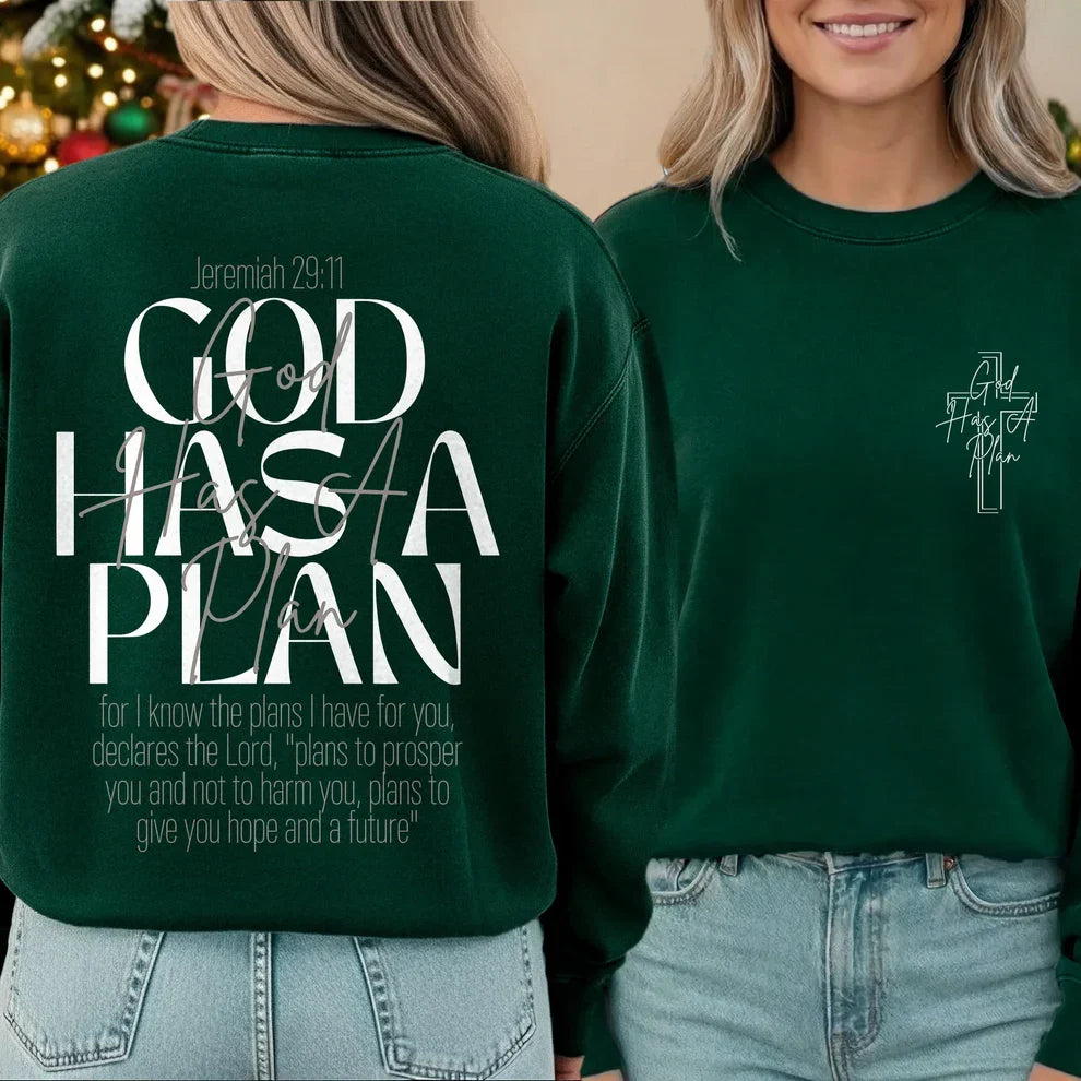 God Has a Plan Scripture Typography Design – Two Sides – Minimalist Faith – Unisex Tshirt /Hoodie/Sweatshirt
