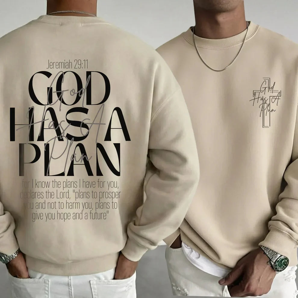 God Has a Plan Scripture Typography Design – Two Sides – Minimalist Faith – Unisex Tshirt /Hoodie/Sweatshirt
