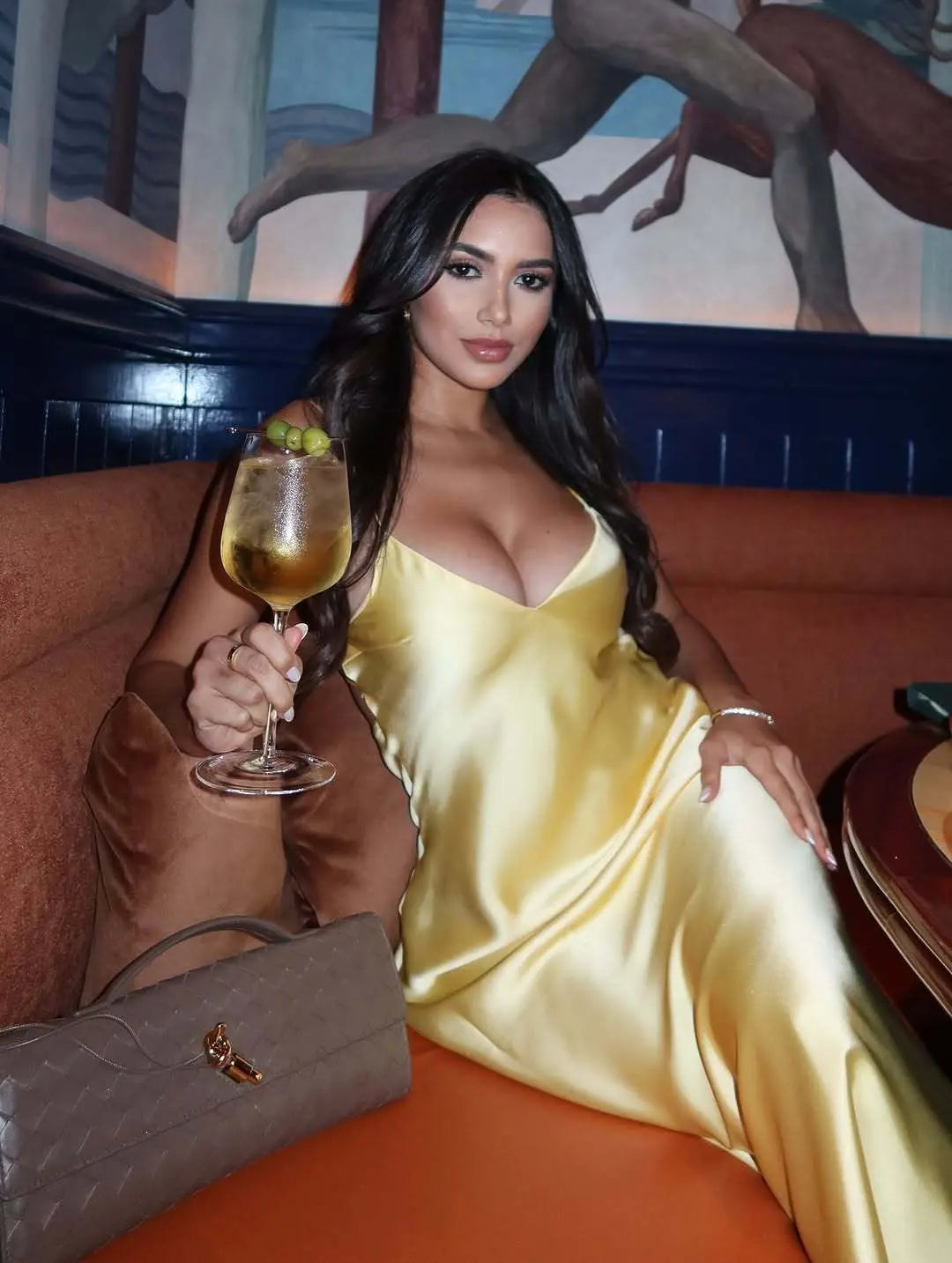 Satin Cowl Neck Slip Midi Dress Shellie