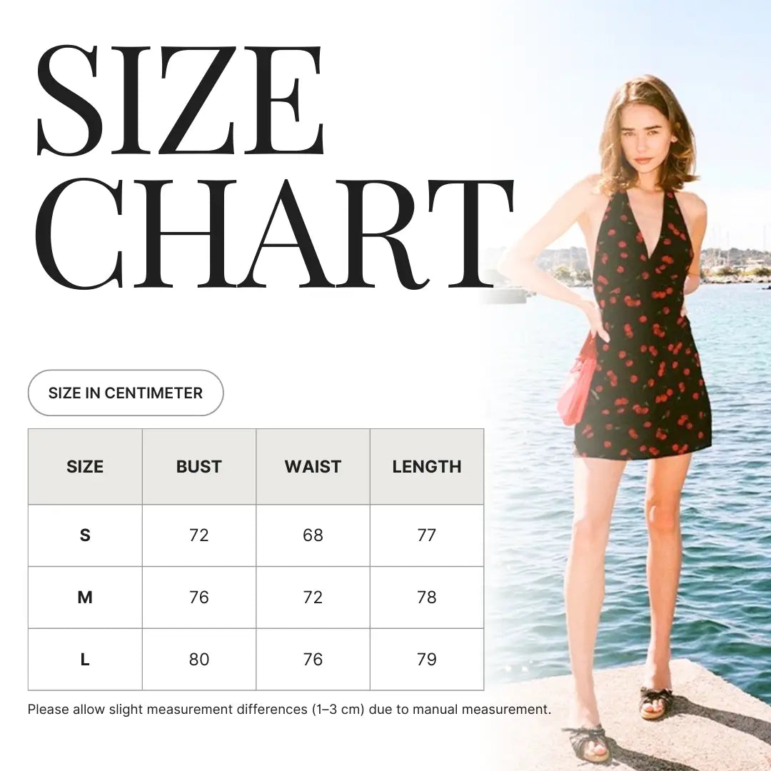Cherry Print Halter Mini Dress Carilie