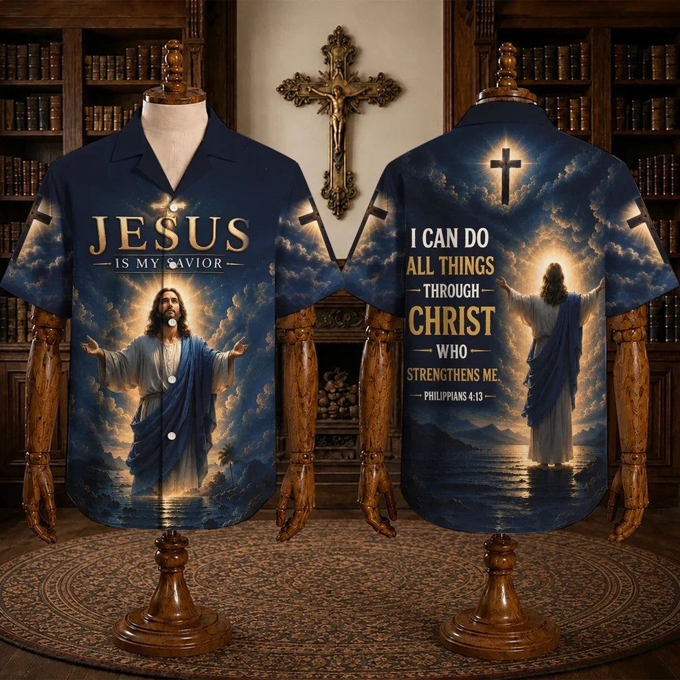 Christian Faith Hawaiian Shirt, Jesus Religious Floral Summer Shirt