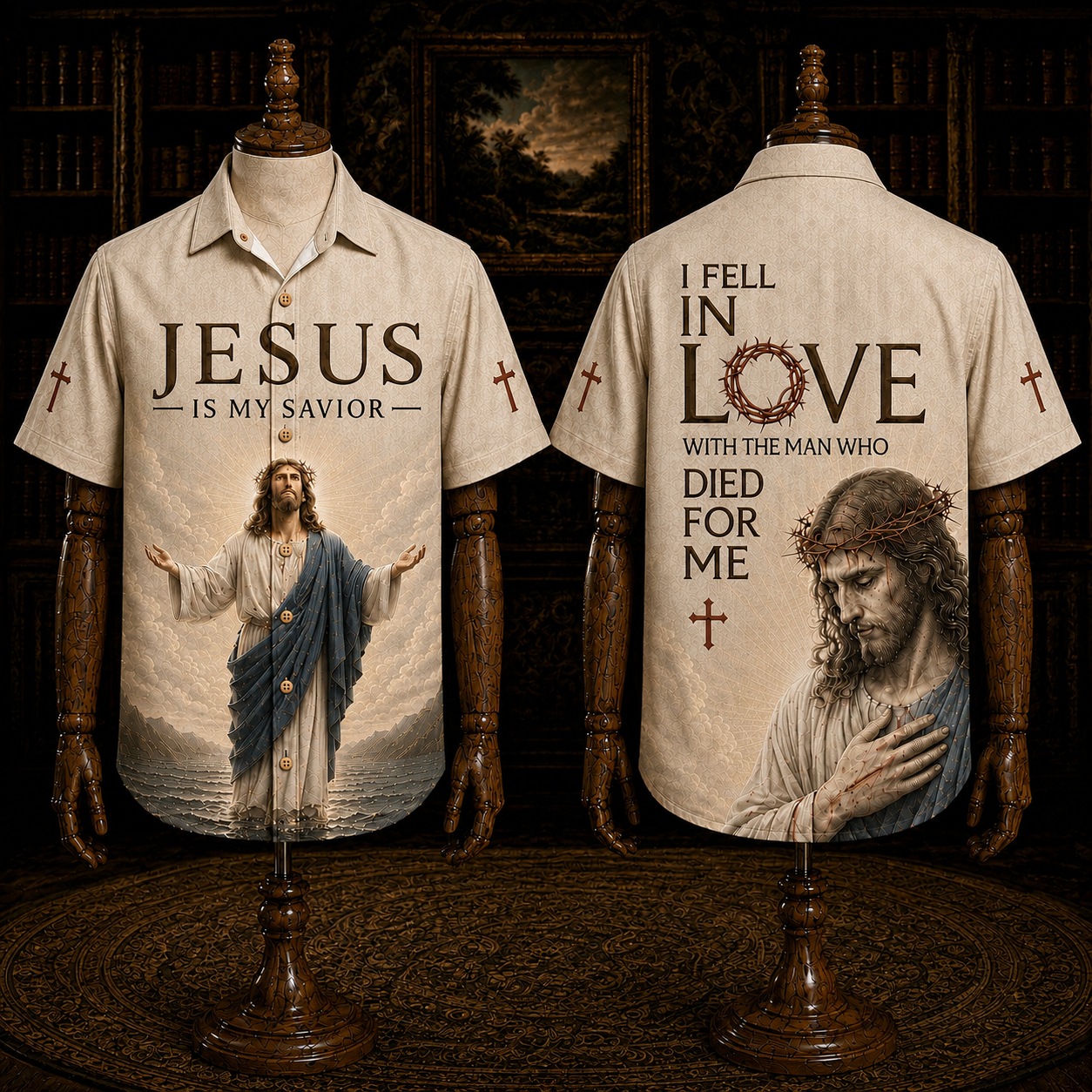 Red Jesus Is My Savior Hawaiian Shirt – Philippians 4:13 Christian Faith Button-Up
