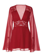 Elegant Lace Deep V Mini Dress Carilie