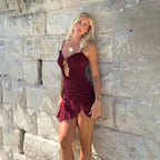 Scarlet Ruched Halter Mini Dress Carilie