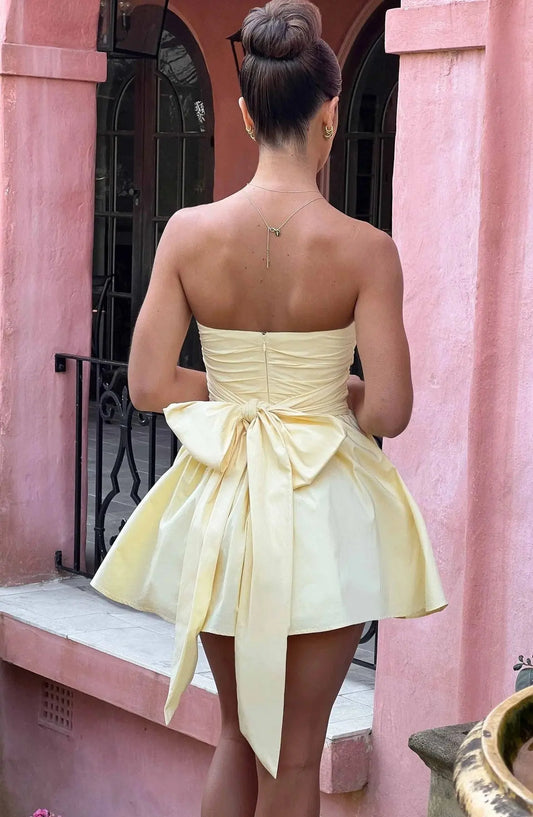 Strapless A Line Mini Dress Carilie