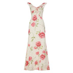 Floral Print Ruffle Strap Maxi Dress Carilie