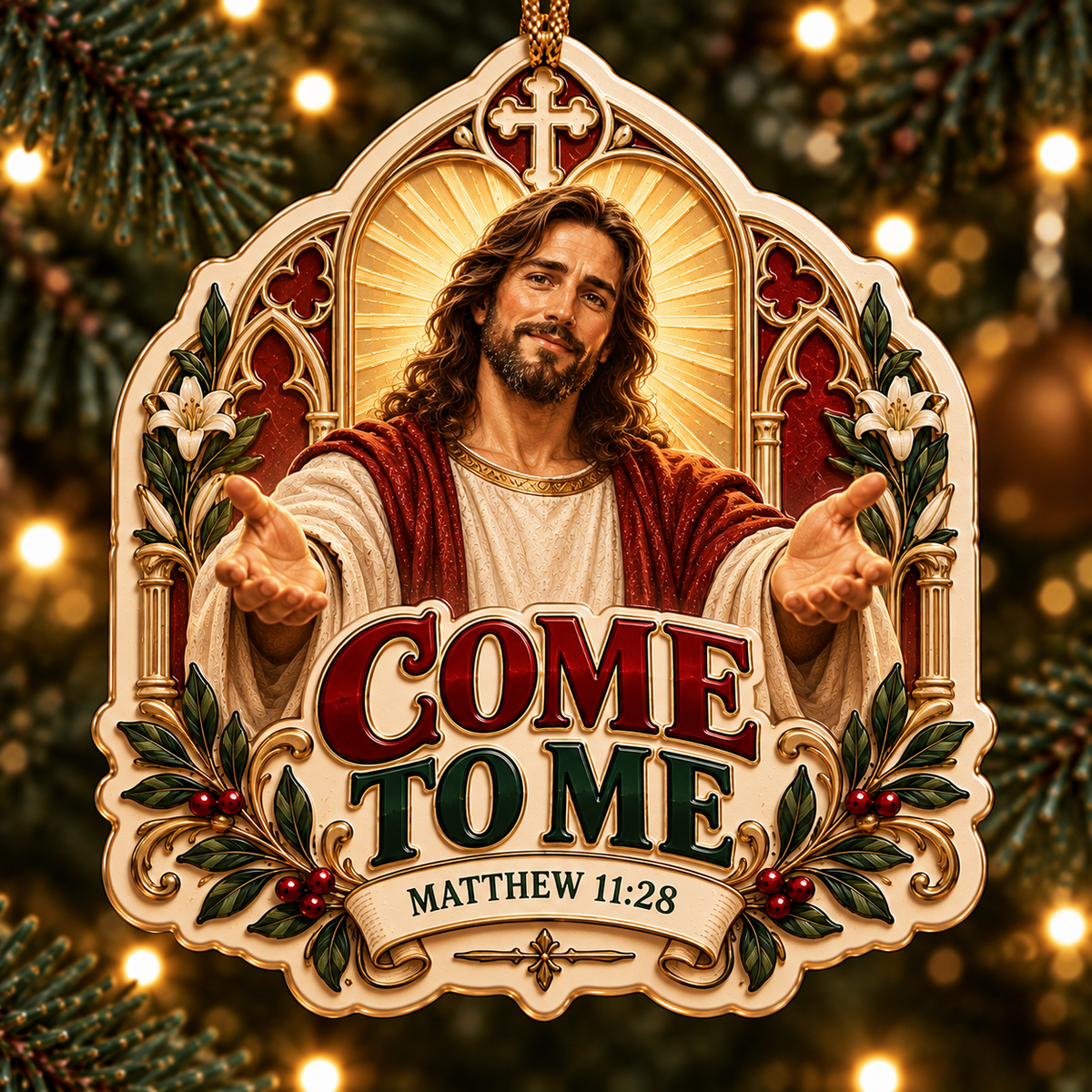 Christian Jesus Christmas Ornament, Religious Christmas Decor, Christian Gift, Jesus Faith Ornament, Christmas Tree Decoration