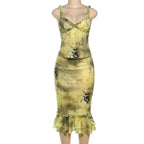 Emerald Floral Ruched Set Carilie