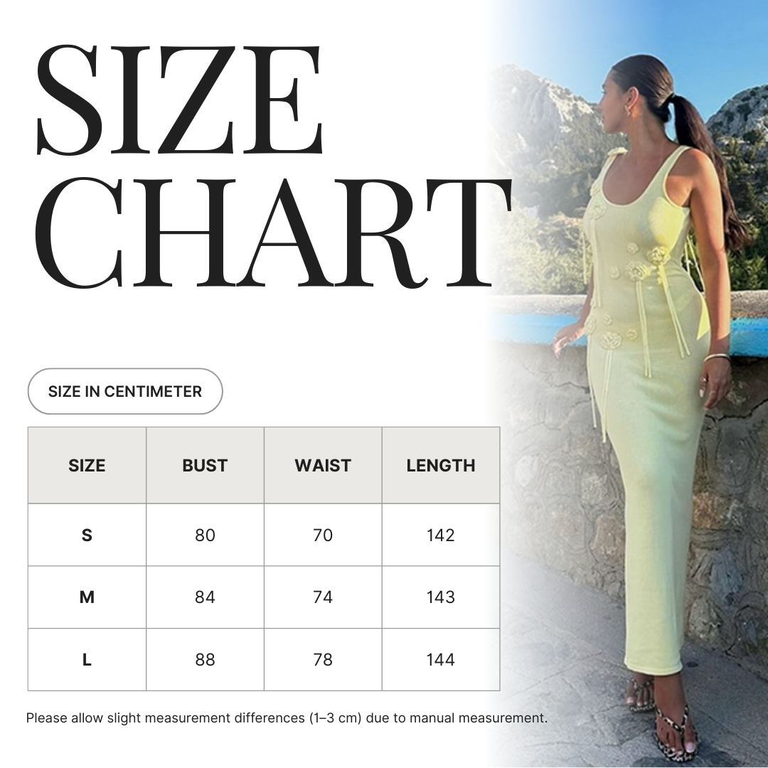 Butter Yellow Floral Knit Maxi Dress