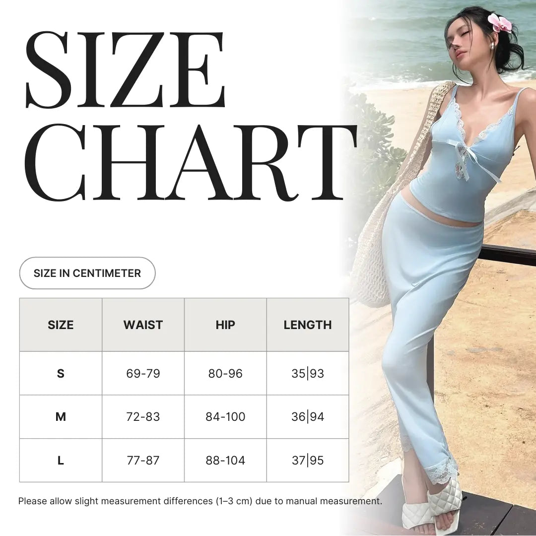 Azure Lace Slip Midi Set Carilie