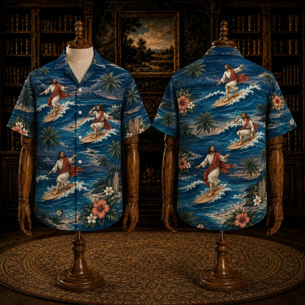 Christian Faith Hawaiian Shirt, Jesus Religious Floral Summer Shirt