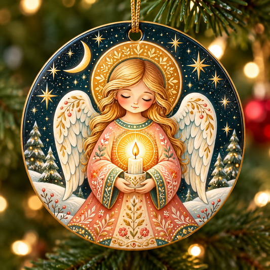 Christmas Angel Ornament, Christian Angel Christmas Ornament, Guardian Angel Gift, Religious Faith Christmas Tree Decor