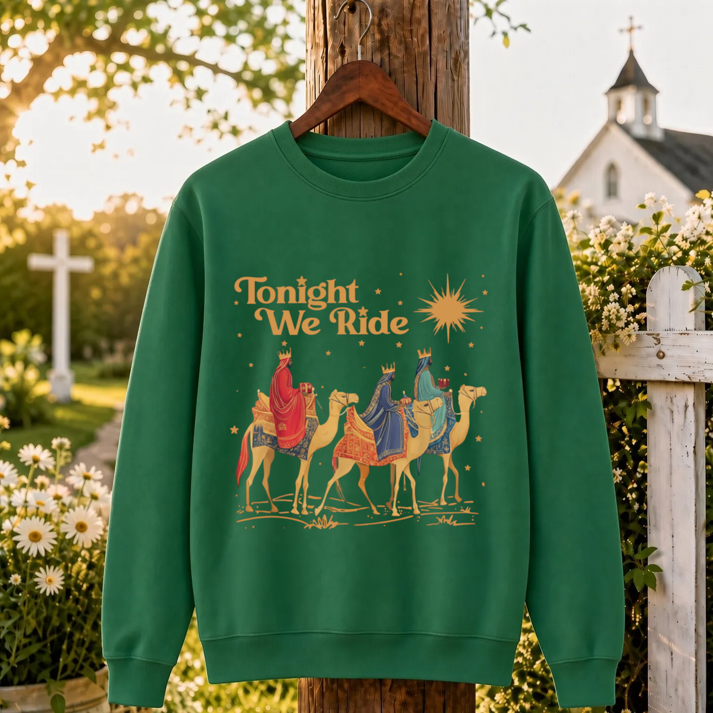 Tonight We Ride Christmas Faith Design- Unisex T-Shirt, Hoodie & Sweatshirt