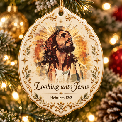 Christian Jesus Christmas Ornament Set, Holy Child Jesus, Virgin Mary Ornament, Bible Verse Faith Religious Christmas Gift
