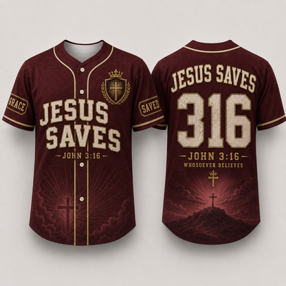 Christian Baseball Jersey for Men – Bible Verse Faith Jersey