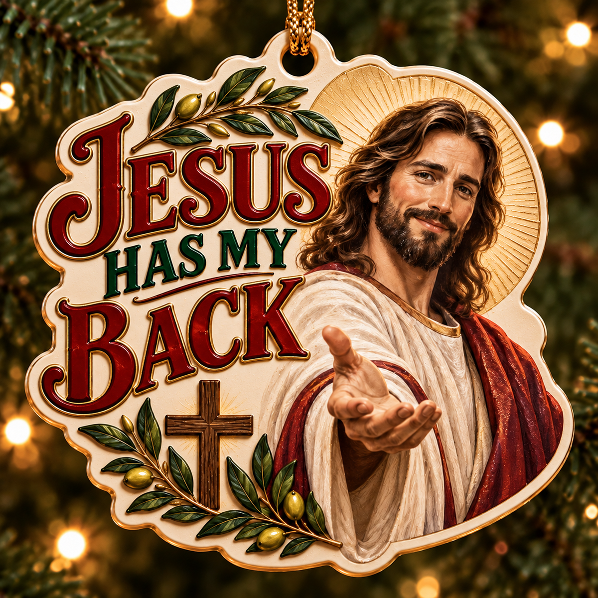 Christian Jesus Christmas Ornament, Religious Christmas Decor, Christian Gift, Jesus Faith Ornament, Christmas Tree Decoration