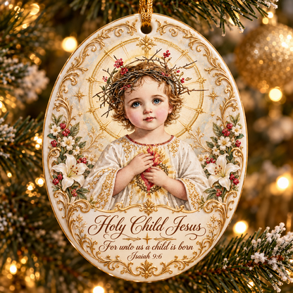 Christian Jesus Christmas Ornament Set, Holy Child Jesus, Virgin Mary Ornament, Bible Verse Faith Religious Christmas Gift