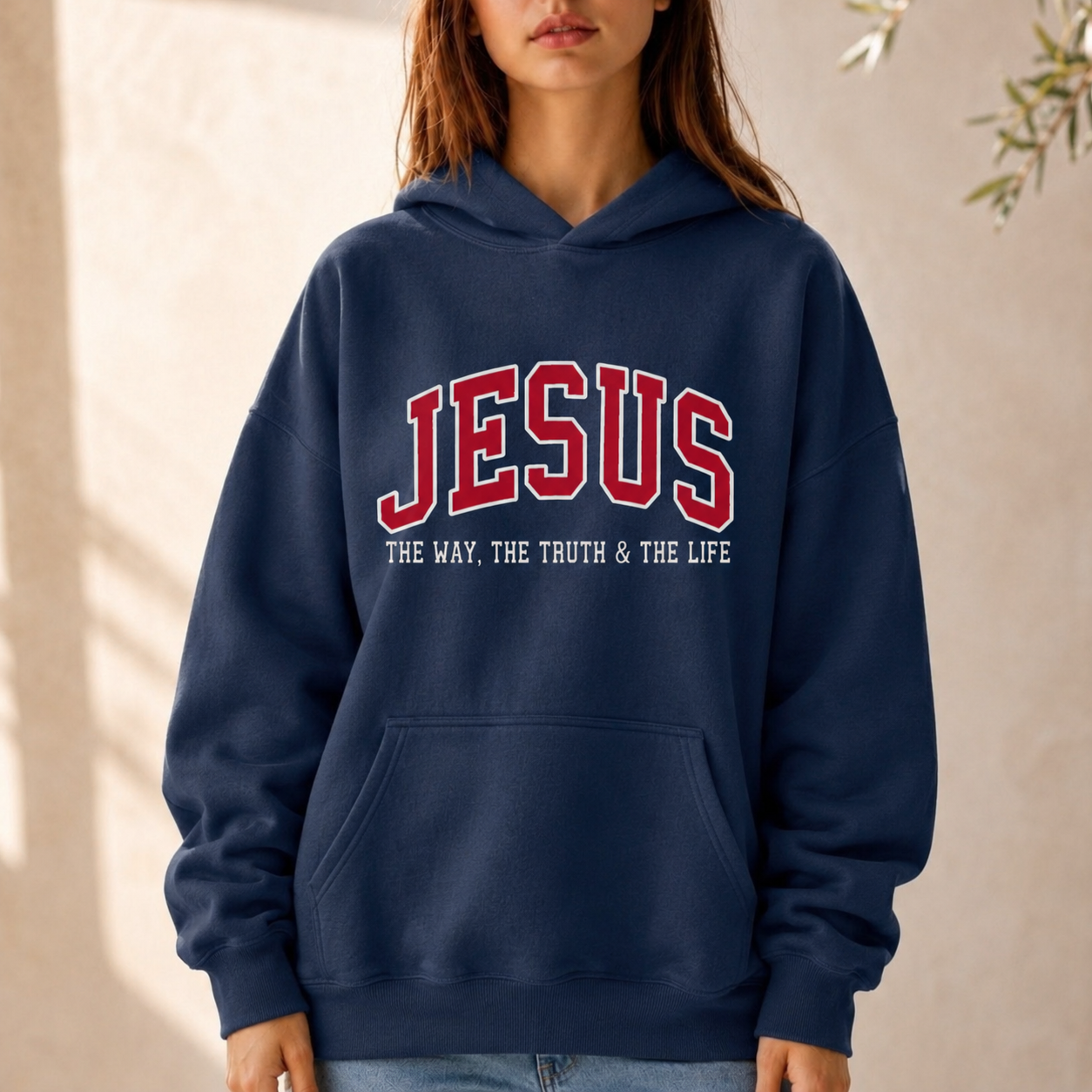 Jesus The Way Truth Life Christian Faith Collegiate – Unisex Tshirt/Hoodie/Sweatshirt
