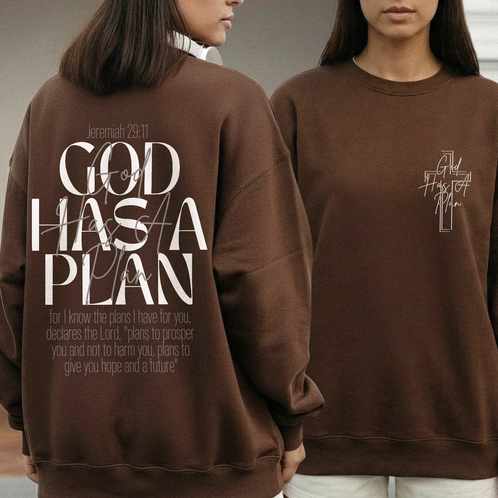 God Has a Plan Scripture Typography Design – Two Sides – Minimalist Faith – Unisex Tshirt /Hoodie/Sweatshirt