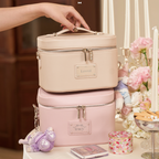 Personalized Leather Vanity Case | Custom Name Makeup Travel Box Carilie