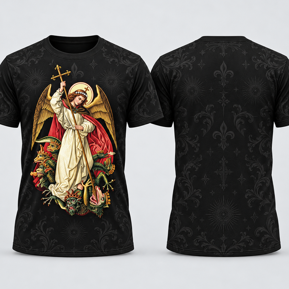 Saint Michael 3D T-Shirt  | Catholic All Over Print Shirt
