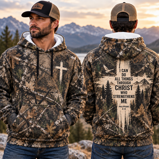 Christian All Over Print Hoodie, Jesus Faith Bible Verse Pullover, Religious Gift