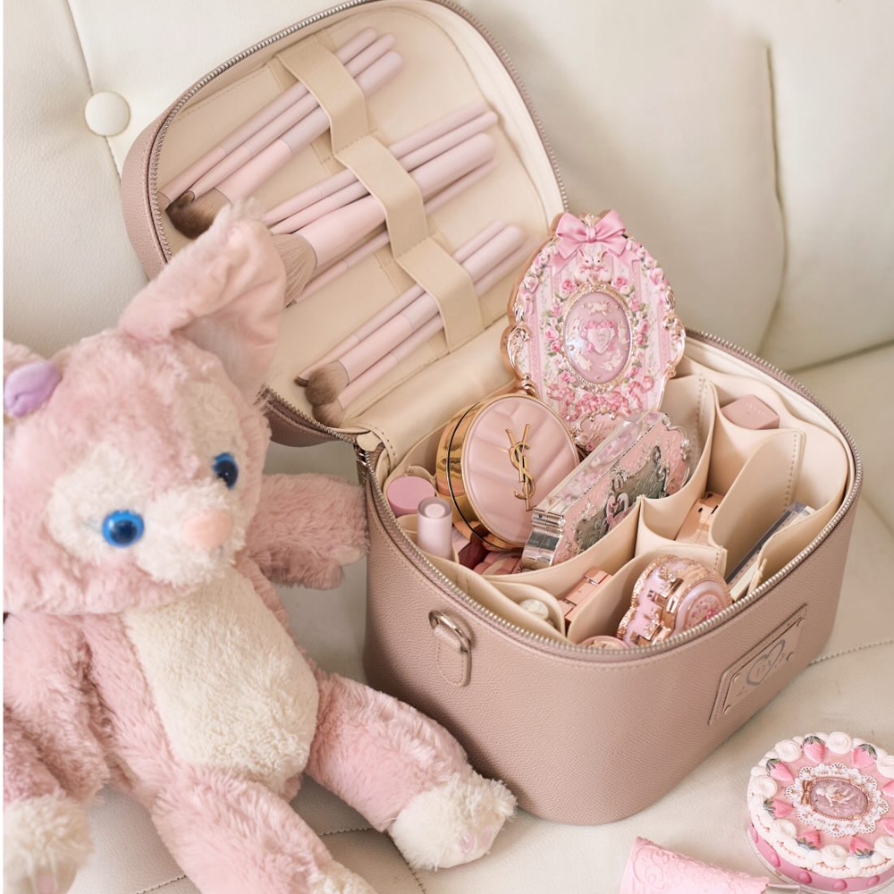 Personalized Leather Vanity Case | Custom Name Makeup Travel Box Carilie