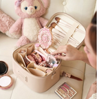 Personalized Leather Vanity Case | Custom Name Makeup Travel Box Carilie