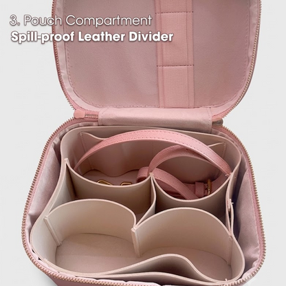 Personalized Leather Vanity Case | Custom Name Makeup Travel Box Carilie