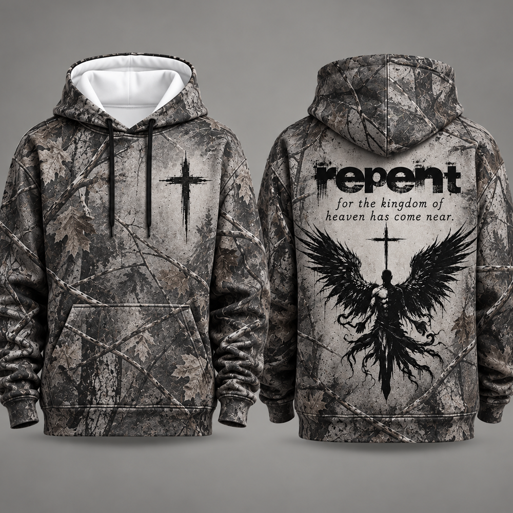 Christian All Over Print Hoodie, Jesus Faith Bible Verse Pullover, Religious Gift