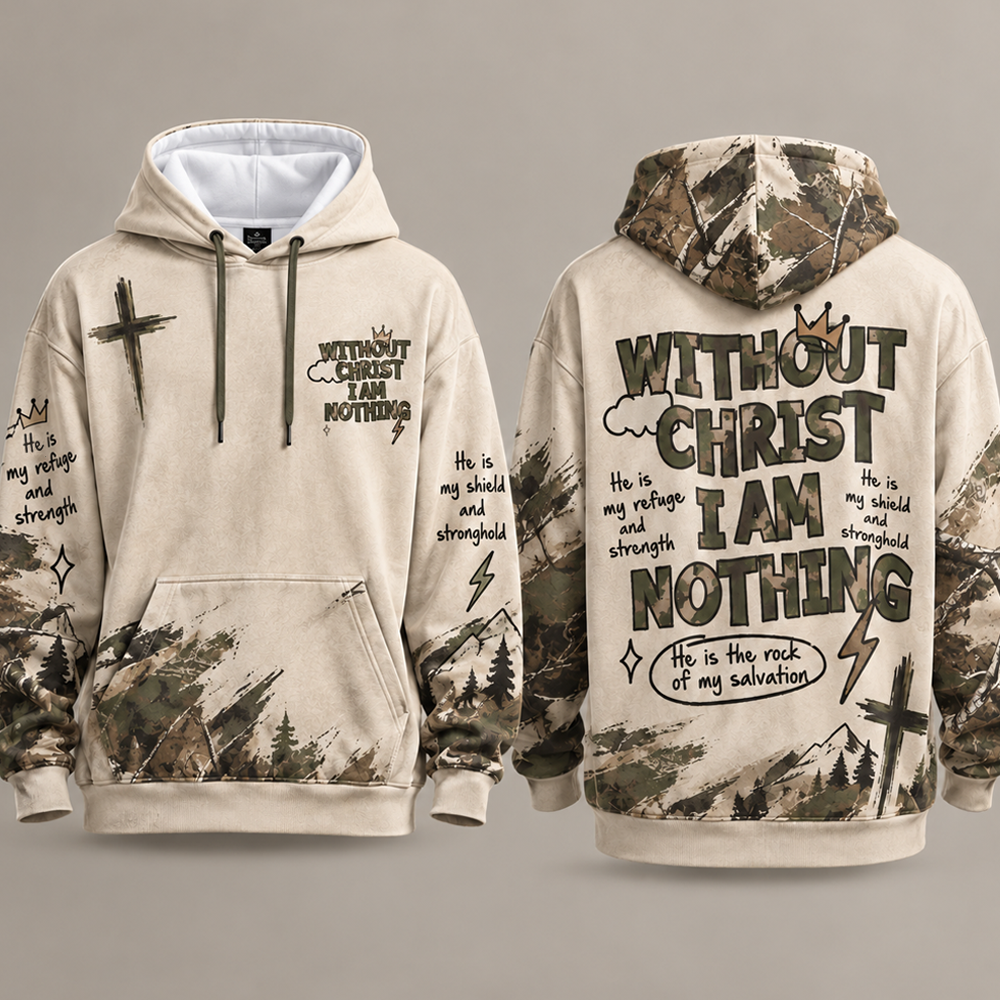Christian All Over Print Hoodie, Jesus Faith Bible Verse Pullover, Religious Gift