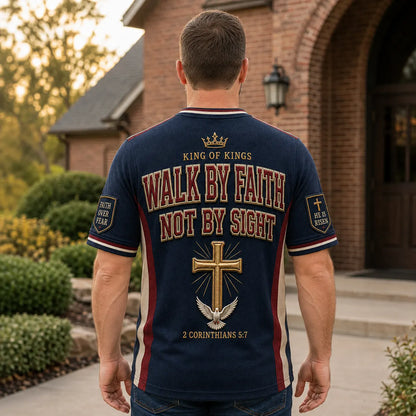 Men's Christian Cross O-neck Short Sleeve T-shirt