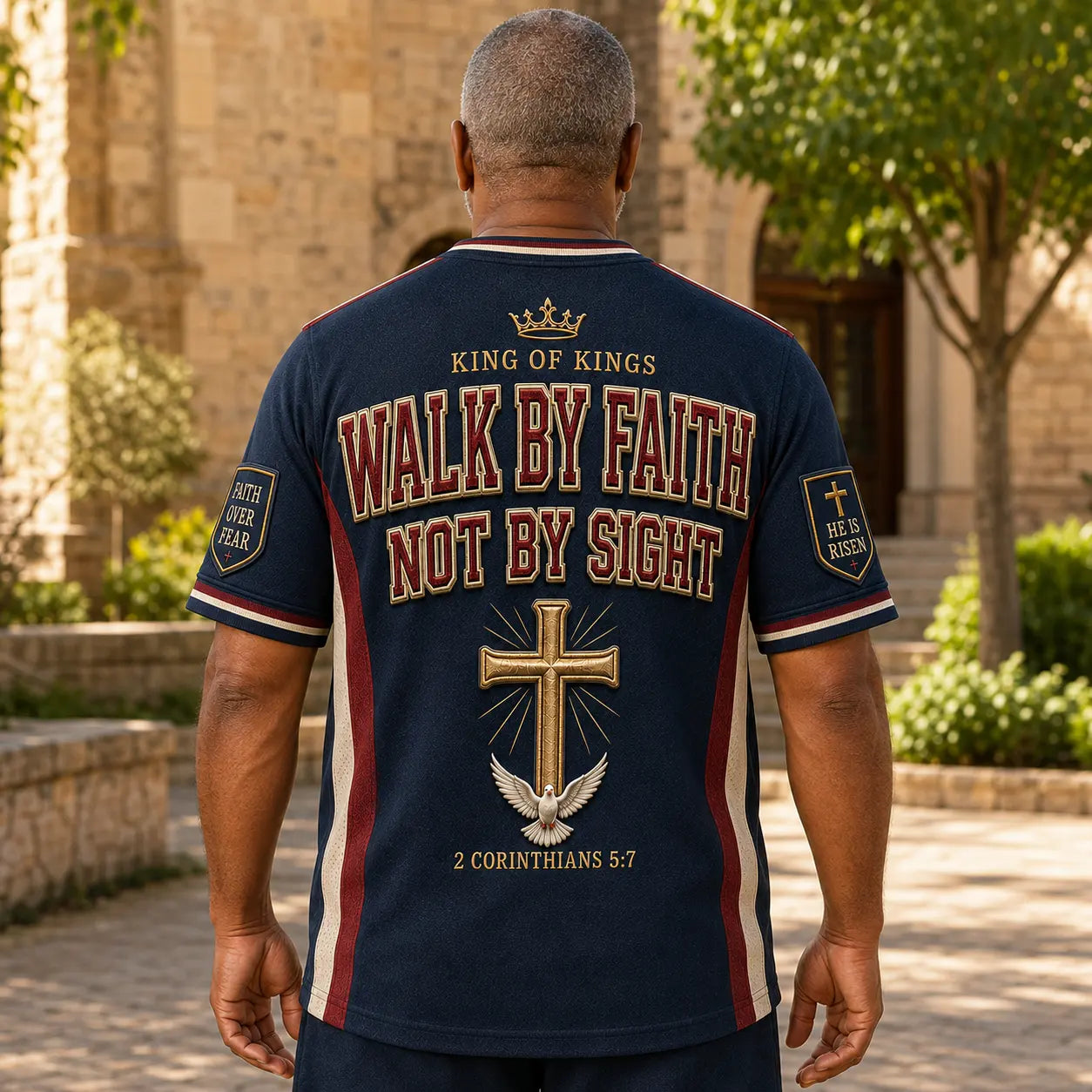 Men's Christian Cross O-neck Short Sleeve T-shirt