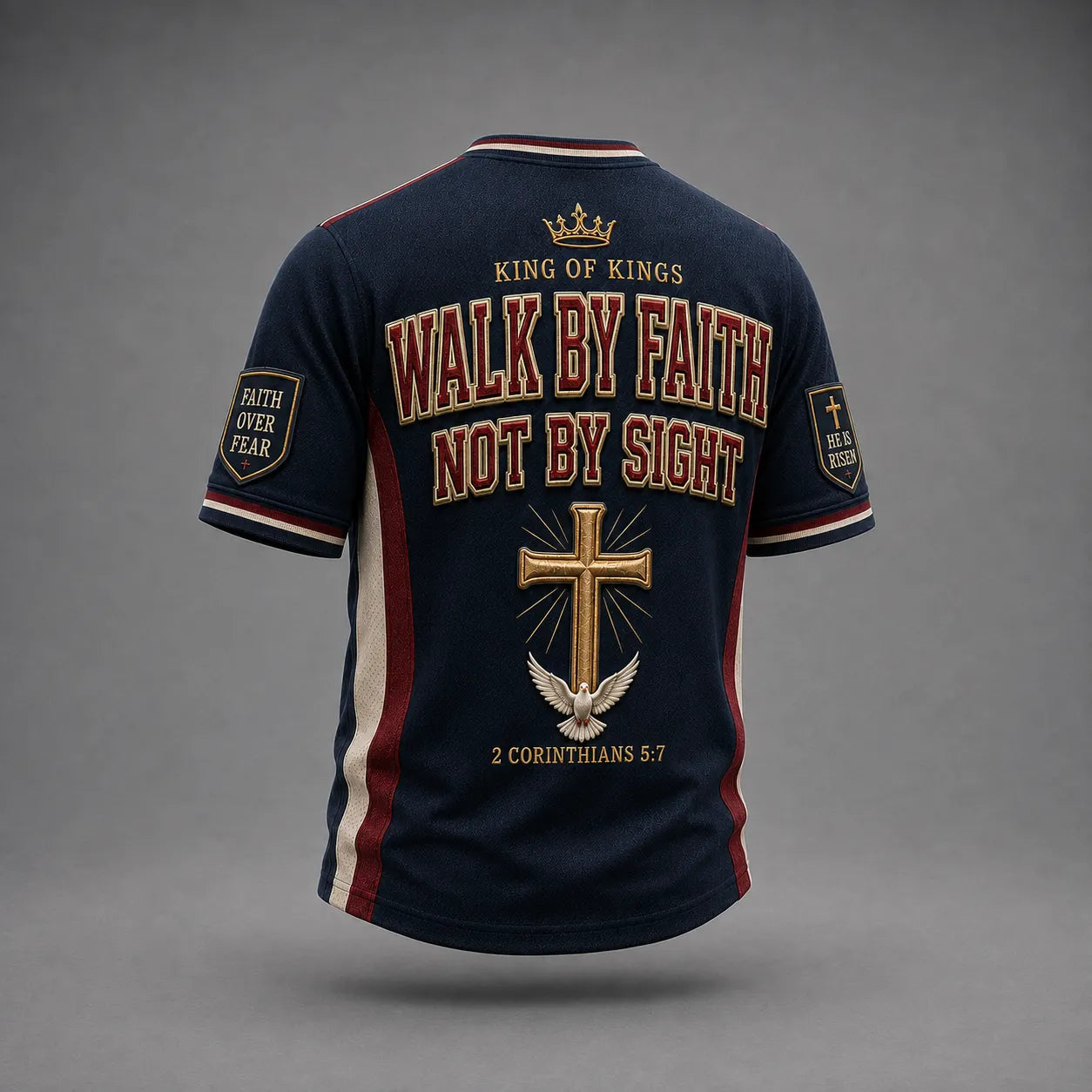 Men's Christian Cross O-neck Short Sleeve T-shirt