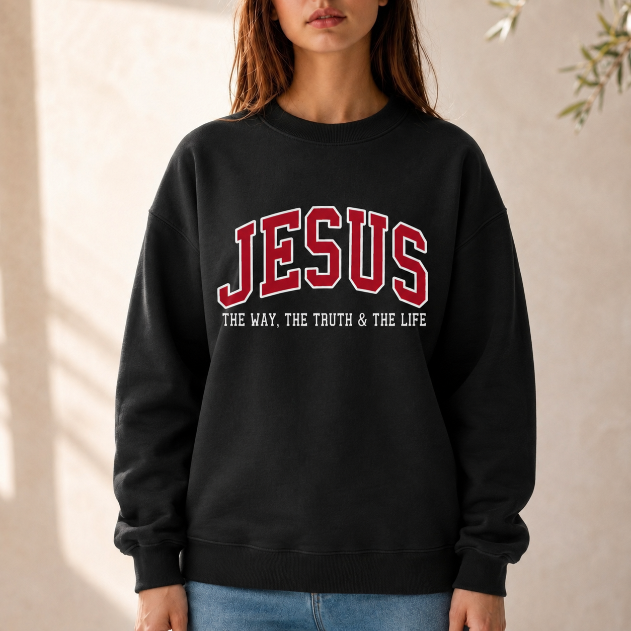 Jesus The Way Truth Life Christian Faith Collegiate – Unisex Tshirt/Hoodie/Sweatshirt