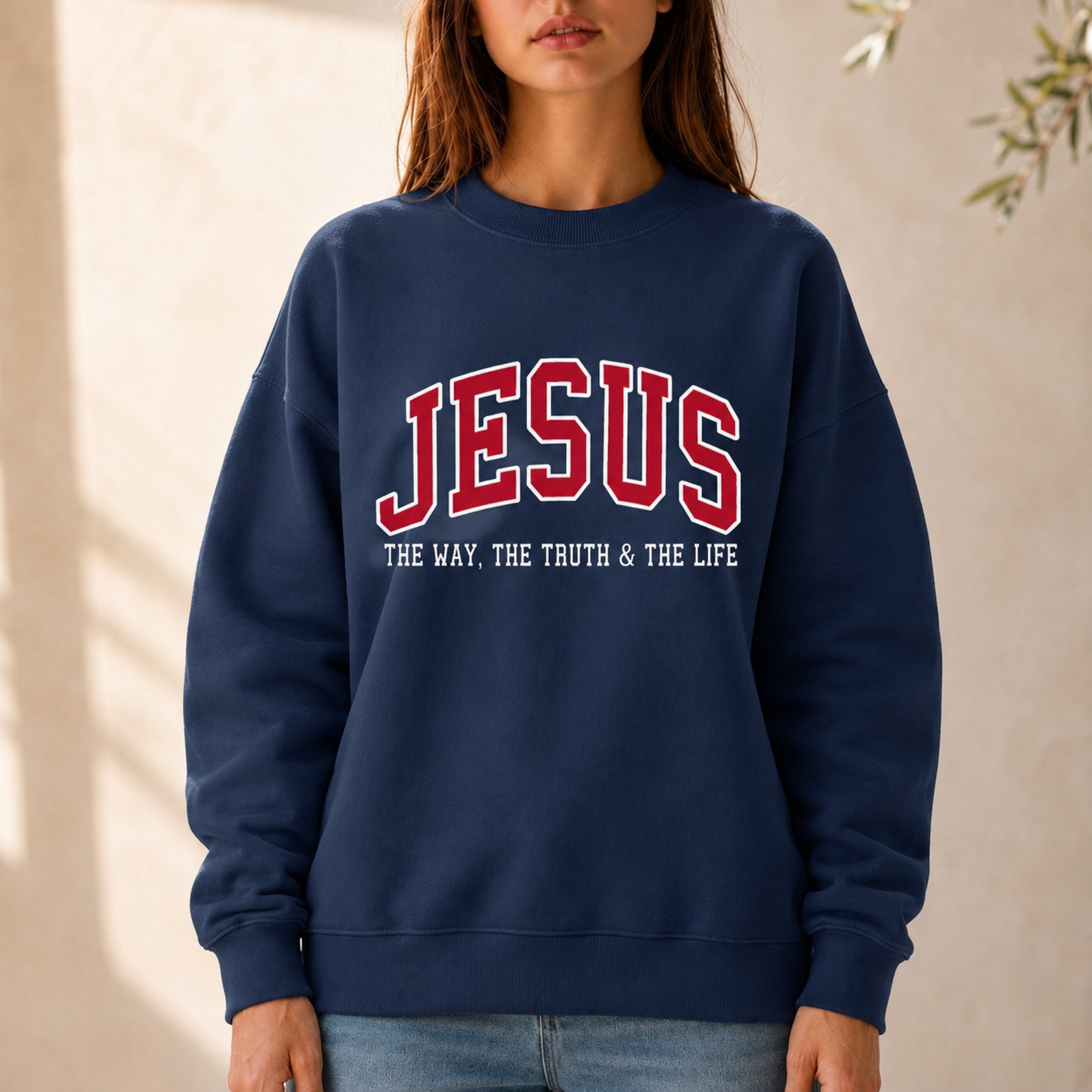 Jesus The Way Truth Life Christian Faith Collegiate – Unisex Tshirt/Hoodie/Sweatshirt